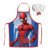 Dětská zástěra SPIDERMAN web slinger set s čepicí modrý