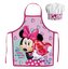 Dětská zástěra MINNIE SRDCE set s čepicí růžový