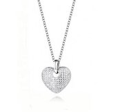 NB-2244 Střibrný náhrdelník srdíčko se zirkony - srdce
