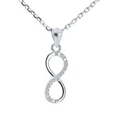 NB-2053 Stříbrný náhrdelník nekonečno - nekonečno - ležatá osmička