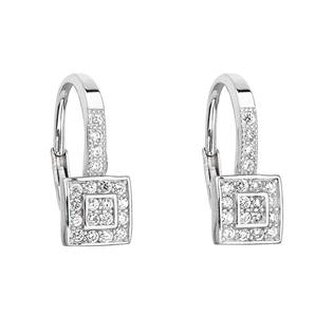 EG2196 Stříbrné náušnice čtverečky se zirkony