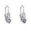 EG2314-A Stříbrné dětské náušnice, fialové zirkony