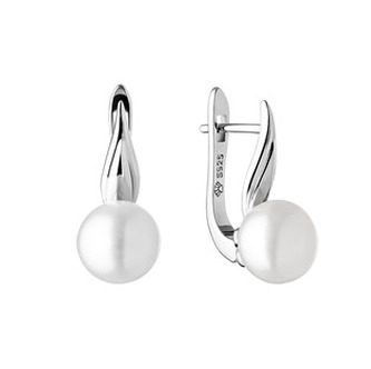 GA1065 Perlové náušnice – bílé přírodní perly