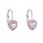 EG2188-P Stříbrné dívčí náušnice s růžovými zirkony