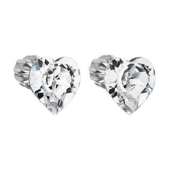 EG2034-C Stříbrné náušnice srdíčka Crystals from Swarovski® Crystal - srdce