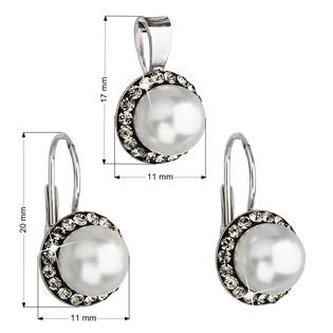 EG3048-WH Sada šperků s perlami Crystals from Swarovski®