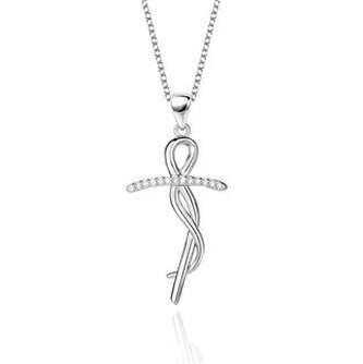 NB-2236 Střibrný náhrdelník s křížkem