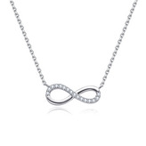 NB-2029 Střibrný náhrdelník nekonečno - nekonečno - ležatá osmička