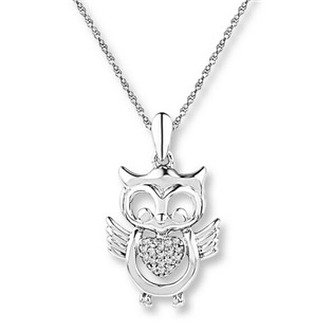ZB87593 Stříbrný řetízek s přívěškem sovičkou - zvířátka