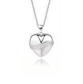 NB-2221 Střibrný náhrdelník srdíčko se zirkony - srdce