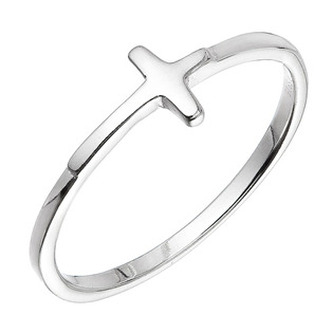 EG5104-52 Minimalisticý stříbrný prsten křížek