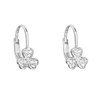 EG2181 Stříbrné dívčí náušnice čtyřlístky