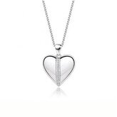 NB-2208 Střibrný náhrdelník srdíčko se zirkony - srdce