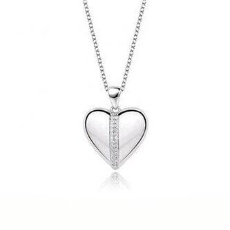 NB-2208 Střibrný náhrdelník srdíčko se zirkony - srdce
