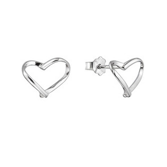 EG2439 Stříbrné náušnice srdíčka - srdce