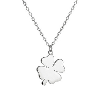 EG4423 Stříbrný náhrdelník lesklý čtyřlístek - čtyřlístky