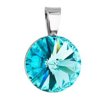 EG1008-LT Stříbrný přívěšek rivoli Crystals from Swarovski® Light Turquoise