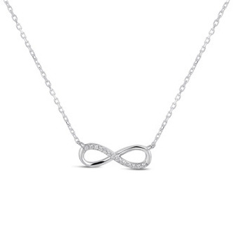 NB-2146 Střibrný náhrdelník nekonečno - nekonečno - ležatá osmička