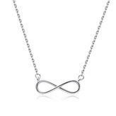 NB-2296 Stříbrný náhrdelník s nekonečnem - nekonečno - ležatá osmička