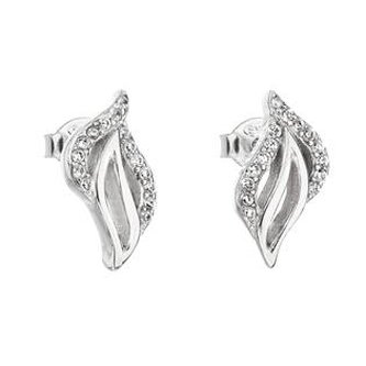 EG2163 Stříbrné náušnice lístky - listy
