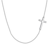 NB-2143-50 Stříbrný řetízek s bočním křížkem