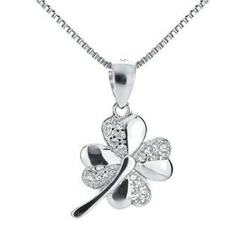 NB-2041 Stříbrný náhrdelník čtyřlístek - čtyřlístky