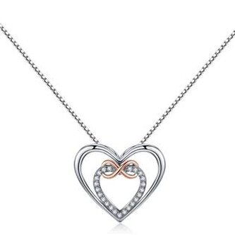 NB-2251 Střibrný náhrdelník srdíčko s nekonečnem - srdce