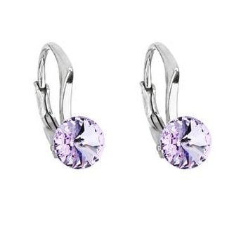 EG2501-VI Stříbrné náušnice s Crystals from Swarovski® Violet
