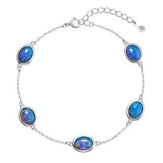 EG7534-OP05 Stříbrný náramek se syntetickými opály