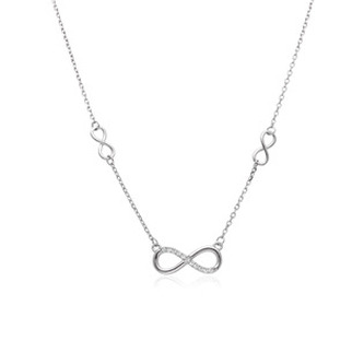 NB-2406 Stříbrný náhrdelník nekonečno - nekonečno - ležatá osmička