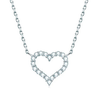MN407 Stříbrný náhrdelník moissanit - srdce