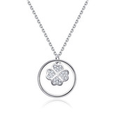 NB-2347 Stříbrný náhrdelník čtyřlístek - čtyřlístky