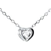 NB-2118 Střibrný náhrdelník s přívěškem - srdíčko - srdce