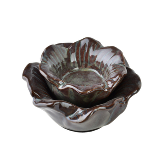 YARINE Świecznik Kwiat 11x11x6cm fioletowy