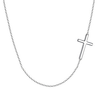 NB-2143-40 Stříbrný řetízek s bočním křížkem