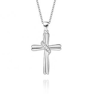 NB-2239 Střibrný náhrdelník s křížkem