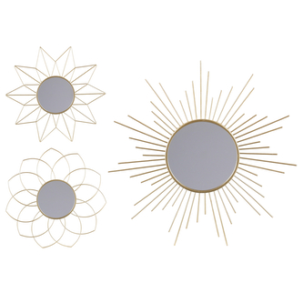 DOCHTMANN Designové zrcadlo zlaté sada 3ks 25cm