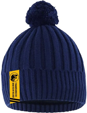 Chlapecká čepice JURSKÝ SVĚT se žlutou nášivkou modrá, velikosti: 54