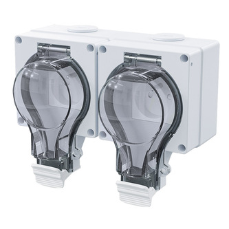 Solight dvojzásuvka IP66, vodotěsná a prachotěsná