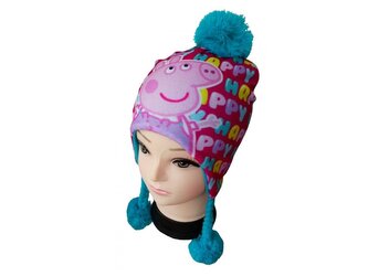 Dívčí čepice PEPPA PIG happy zimní růžovomodrá, velikost: 54