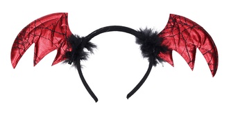 Set karneval - čelenka netopýr, červená