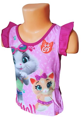 Dívčí letní tílko 44 KOČEK růžové, růžová tmavá, velikost: 98