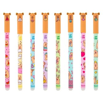 Gumovatelné pero Kapybara, s víčkem, modrá náplň