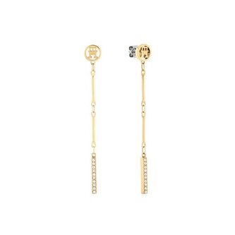 Visací pozlacené náušnice se zirkony Bar Chain 2781002 Tommy Hilfiger