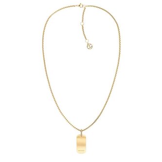 Dámský pozlacený náhrdelník z oceli s krystaly Dog Tag 2780862 Tommy Hilfiger