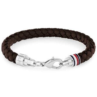 Elegantní pánský náramek z hnědé kůže Tyson 2790546 Tommy Hilfiger