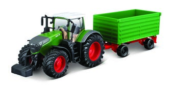 Bburago Farm 10cm Tractor with Trailer - Fendt 1050 with Two-way Tipping Trailer
