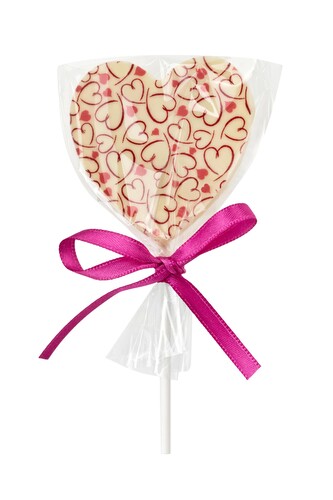 Oxalis Srdcové lízátko z bílé čokolády, 25 g