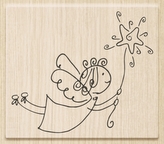 Razítko dřevěné 7 x 6 cm - letící andílek