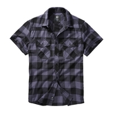 Košile Brandit Checkshirt Halfsleeve - šedá-černá, XL